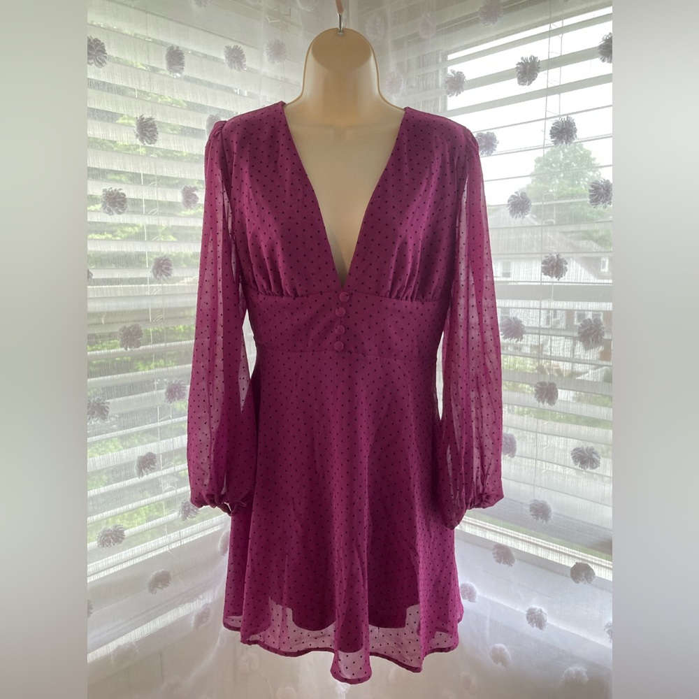 purple polkadot dress size small